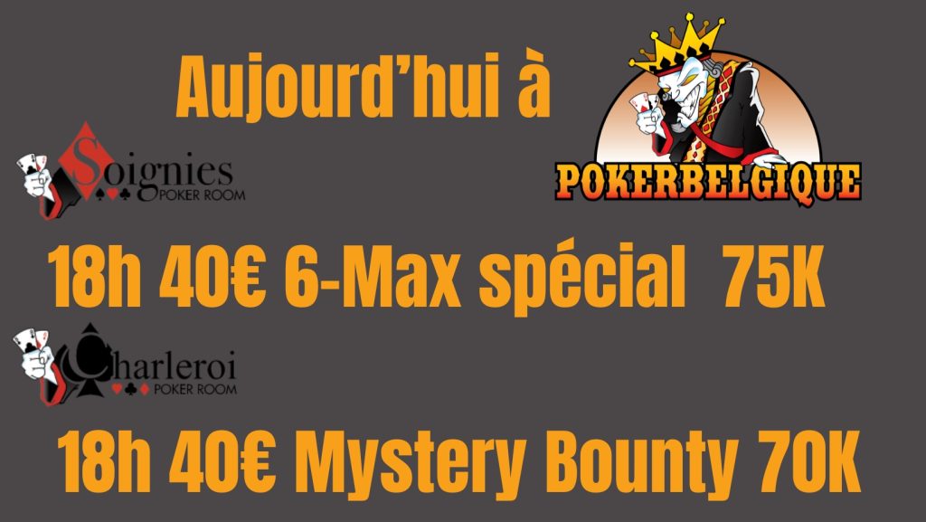 Ce mercredi 29/11 à Poker Belgique