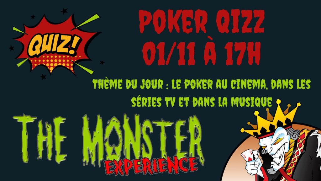 Poker Quizz à 17h ce 01/11 thème du jour : Le poker au cinéma, dans les séries TV et la musique