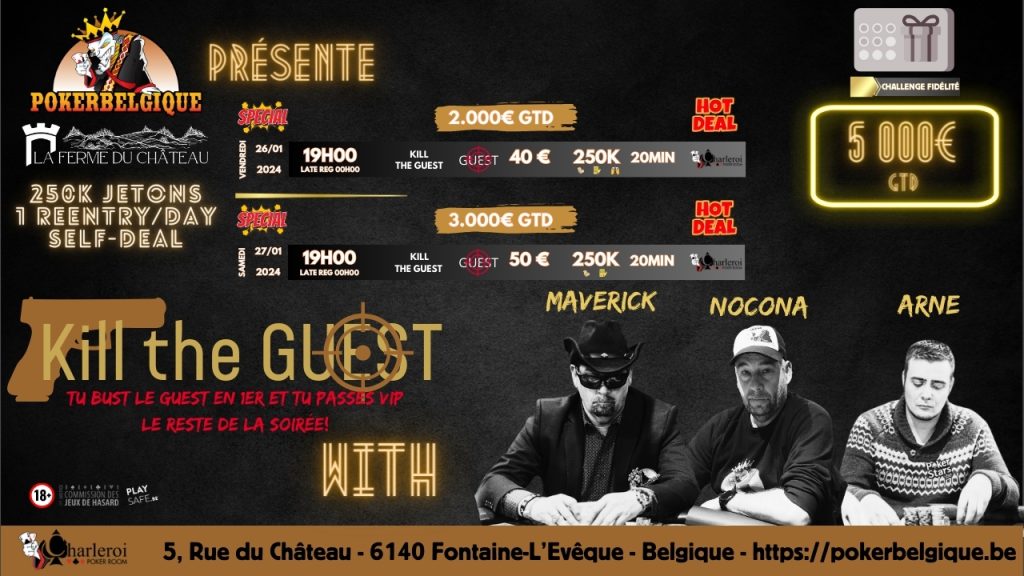 Ce samedi 27/01 à Poker Belgique