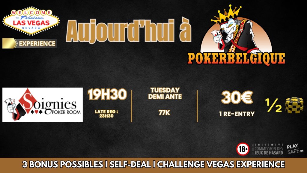 Ce mardi 09/01 à Poker Belgique