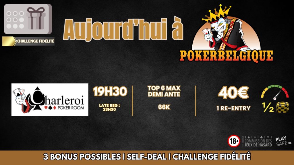 Ce soir, lundi 22/01, à Poker Belgique