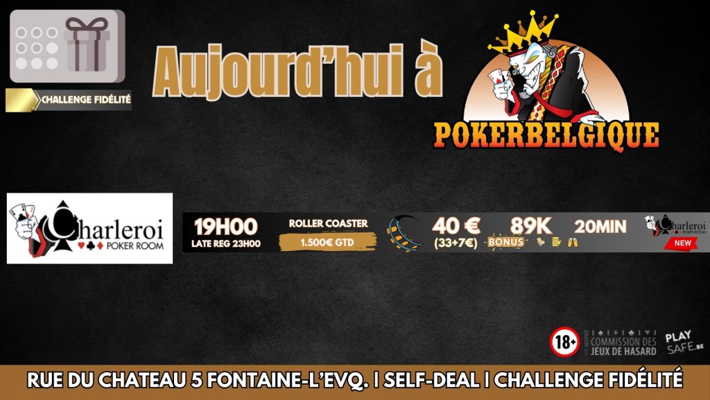 Ce mercredi 14/02 à Poker Belgique