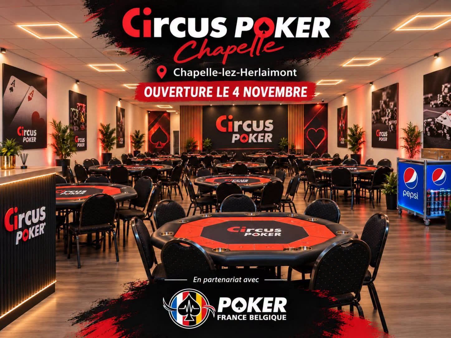Circus Poker Chapelle : ouverture le 4 novembre 2026