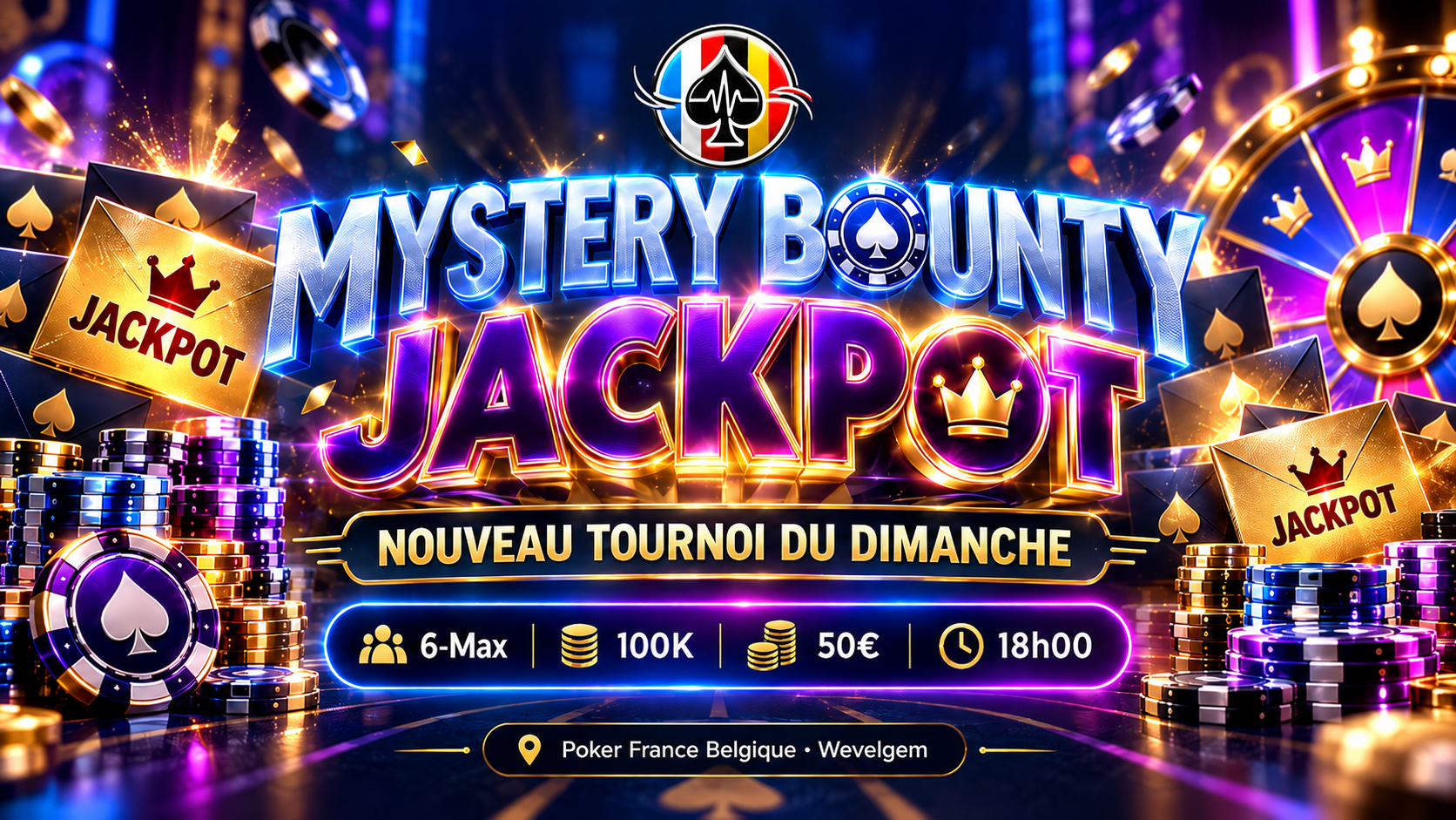 New Mystery Bounty Jackpot 6‑Max in Wevelgem | PFB