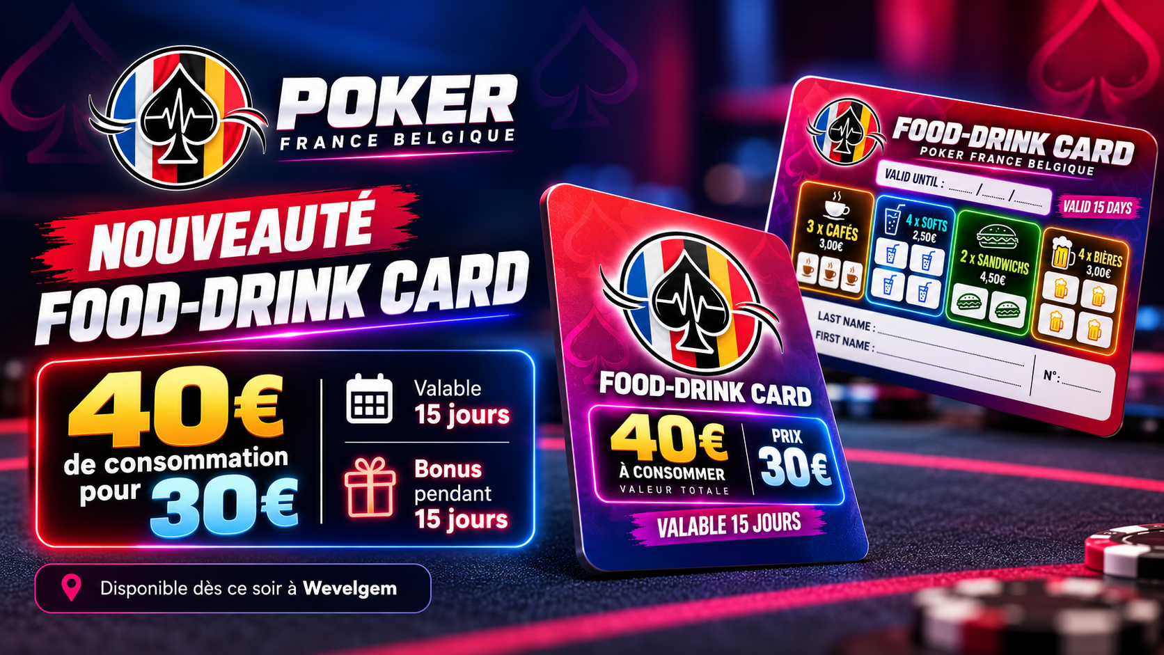 NOUVEAUTÉ PFB – La Food-Drink Card : 40 € de consommations pour 30 € et le bonus pendant 15 jours !